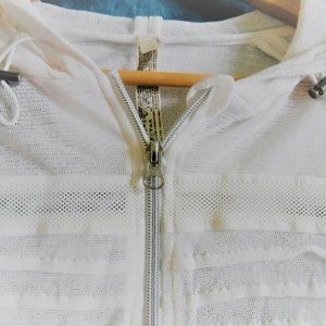 FREE PEOPLE NEW Pippa White Ruffle Double ZIP Jacket S